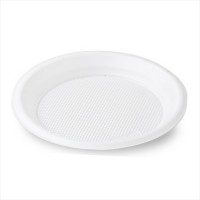 Тарелка пластиковая белая ПС d=205мм