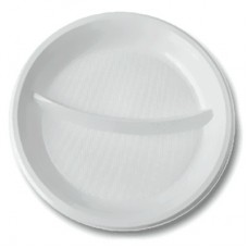 Тарелка пластиковая белая ПС 2-секц. d=205мм