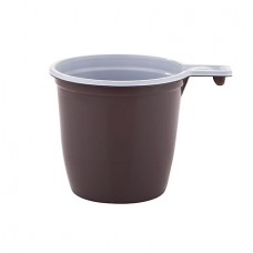 Чашка коричнево-белая 200мл д/горячего ПП