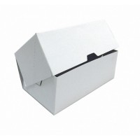Белая бумажная коробочка для пирожных 218х150х75мм