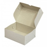 Белая бумажная коробочка для пирожных 150х110х75мм