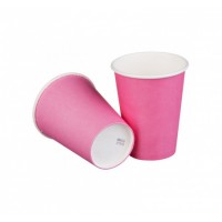 Стакан бумажный однослойный розовый 350 мл