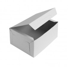 Белая бумажная коробочка для пирожных 215х150х60мм