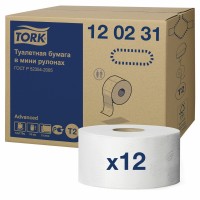 Туалетная бумага в мини рулонах 2сл. 170м Tork Advanced T2