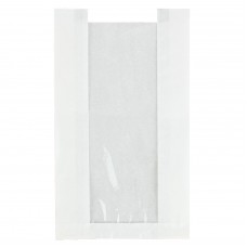 Пакет бумажный влагопрочный белый с окном 110х60х260мм