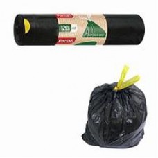 Мешки для мусора в рулоне с завязками 40 мкм 120л ПВД черные 10 шт/рул