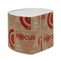 Туалетная бумага 2сл. листовая белая Focus V-fold 250л/уп