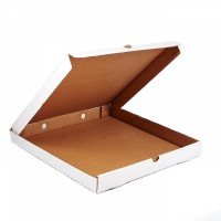Коробка картон для пиццы 420х420х40мм белая/бурая