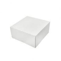 Белая бумажная коробка для торта 255х255х120мм